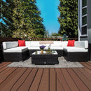 Patio Furniture, Wellington Shores 7pc Outdoor Sectional Sofa - Cream White - Seasonal Overstock