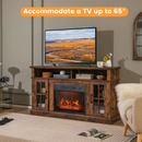 Parker Rustic Brown 1400W Electric Fireplace TV Stand for up to 65" TVs - Seasonal Overstock