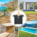 Arpina 50,000 BTU Square Black 32" Fire Table with Glass Stones - Seasonal Overstock