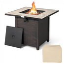 Surya 30" 50,000 BTU Fire Table with Ceramic Table Top - Black - Seasonal Overstock