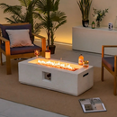 Valor 45,000 BTU Rectangular Terrazzo Fire Pit Table - White - Seasonal Overstock