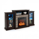 Townes Fireplace TV Stand with 16-Colour LED Backlights for TVs Up To 65-in - Dark Brown - Seasonal Overstock