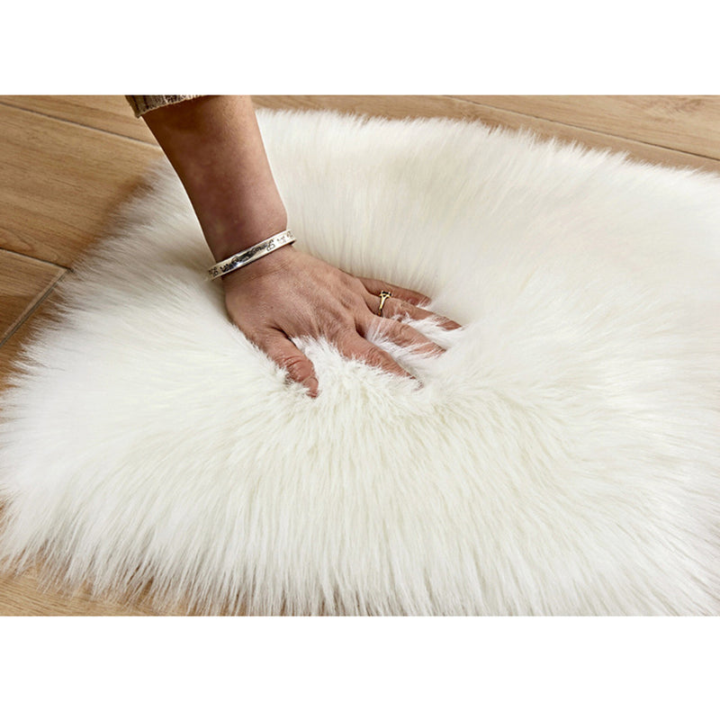 24" X 72" Soft and Plush Faux Fur White Bedside Runner - Seasonal Overstock