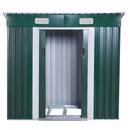 Storage Sheds, 4' x 6.4' Outdoor Steel Garden Tool Storage Shed - Dark Green - Seasonal Overstock