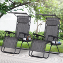 Patio Furniture, Darius 2pc Zero Gravity Chair Set - Grey - Seasonal Overstock