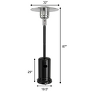 50,000 BTU Outdoor Standing Propane Patio Heater with Wheels - Black - Seasonal Overstock