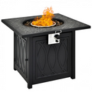 Pele 32" 50,000 BTU Fire Table with Lava Stones and Cover - Black - Seasonal Overstock