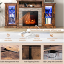 Townes Fireplace TV Stand with 16-Colour LED Backlights for TVs Up To 65-in - Rustic Brown - Seasonal Overstock