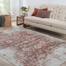 Terach Rust Weathered Oriental Washable Area Rug by Sahara Designs - Seasonal Overstock