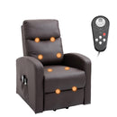 Reclining Chairs, Walker Lift Recliner Chair in Brown with Vibration Massage - Seasonal Overstock