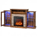 Townes Fireplace TV Stand with 16-Colour LED Backlights for TVs Up To 65-in - Rustic Brown - Seasonal Overstock