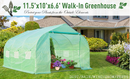 Greenhouses, 11.5 x 10ft Soft-Cover Greenhouse in Green - Seasonal Overstock
