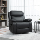 Recliner Chair, Amaris Manual Swivel Recliner Chair with Vibration Massage - Black - Seasonal Overstock