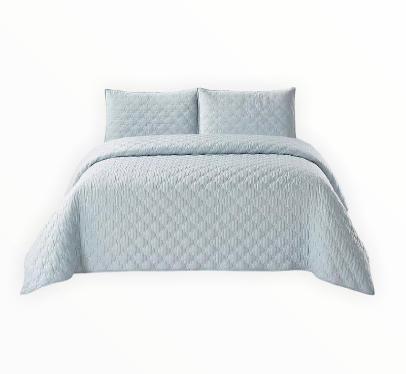 King Size Pasha Blue 3pc Quilt Set by St Clair - Seasonal Overstock