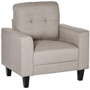 Anna Button Tufted Modern Contemporary Chair - Beige - Seasonal Overstock