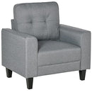 Anna Button Tufted Modern Contemporary Chair - Grey - Seasonal Overstock