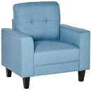 Anna Button Tufted Modern Contemporary Chair - Blue - Seasonal Overstock