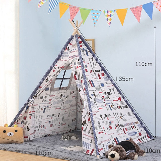 Kids Indoor Play-House Tee-Pee Tent - Seasonal Overstock