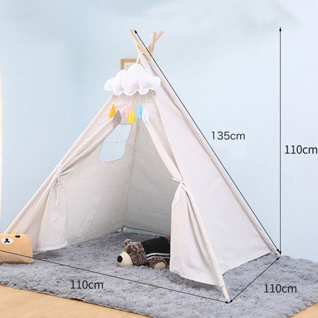 Kids Indoor Play-House Tee-Pee Tent - Seasonal Overstock